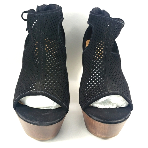 Report Libby Black Vegan Suede, Open Toe, Platform Sandals. Women's Size 8.5M - Picture 7 of 10